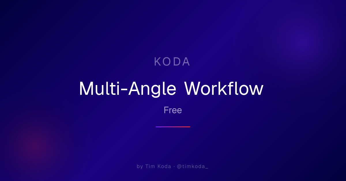 Multi-Angle Workflow — Tim Koda